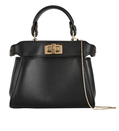 Nano Peekaboo, &pound;820, Handbags, Black, Leather, Front view